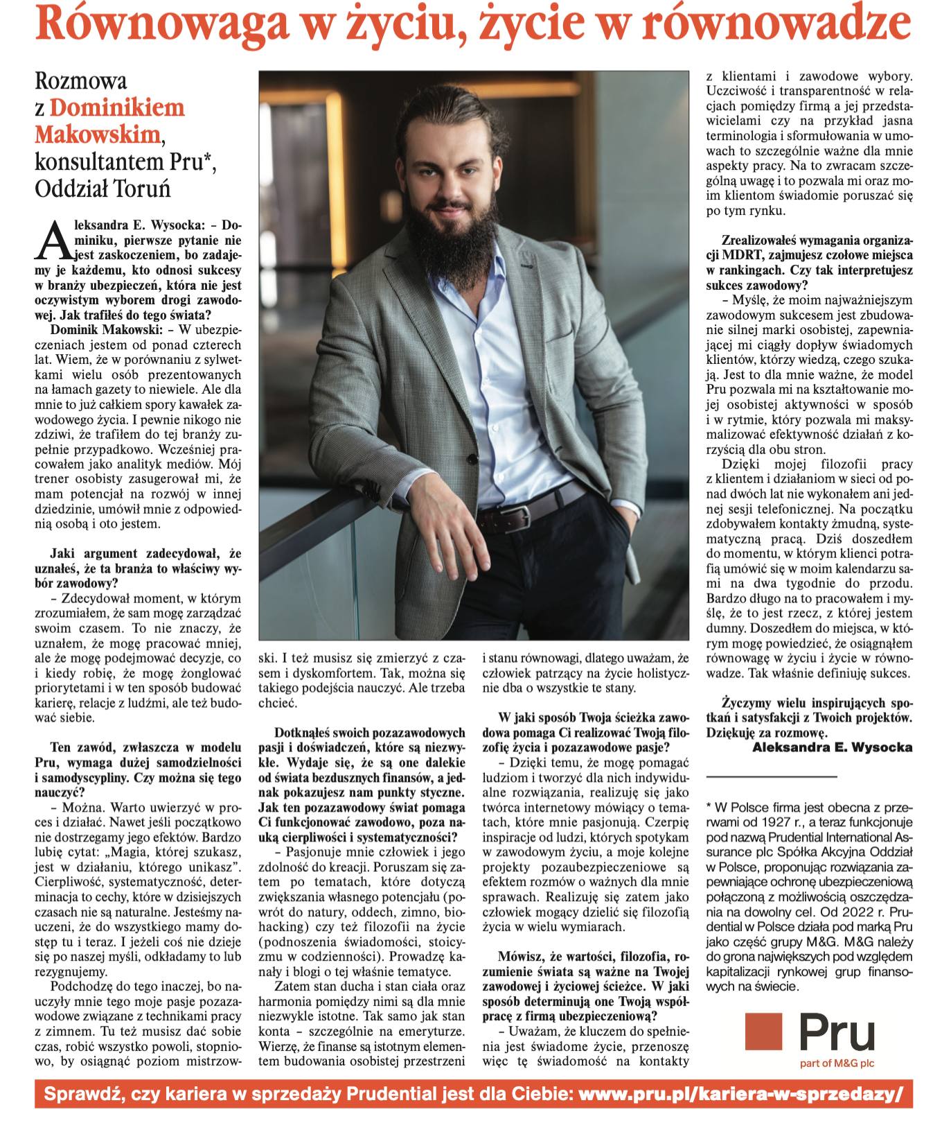 Wywiad z Dominikiem Makowskim w prasie branżowej