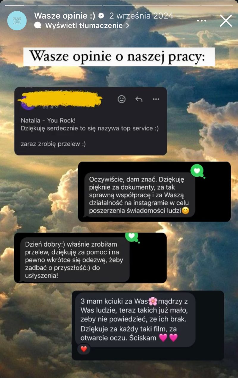 Opinia klienta